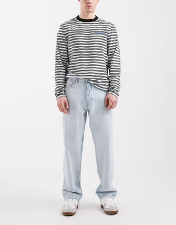 オンリーアンドサンズ メンズ ボトムス デニムパンツ ジーンズ ONLY & SONS loose fit jeans in bleached light blue wash Light Bleachedenim デニム