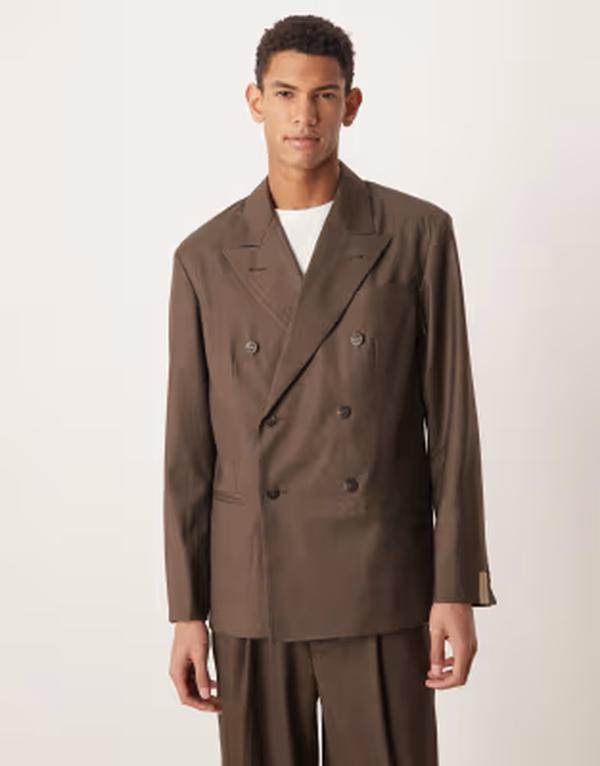 ハウスオブサニー メンズ アウター ジャケット・ブルゾン House of Sunny double breasted jacket in espresso brown - part of a set BROWN ブラウン