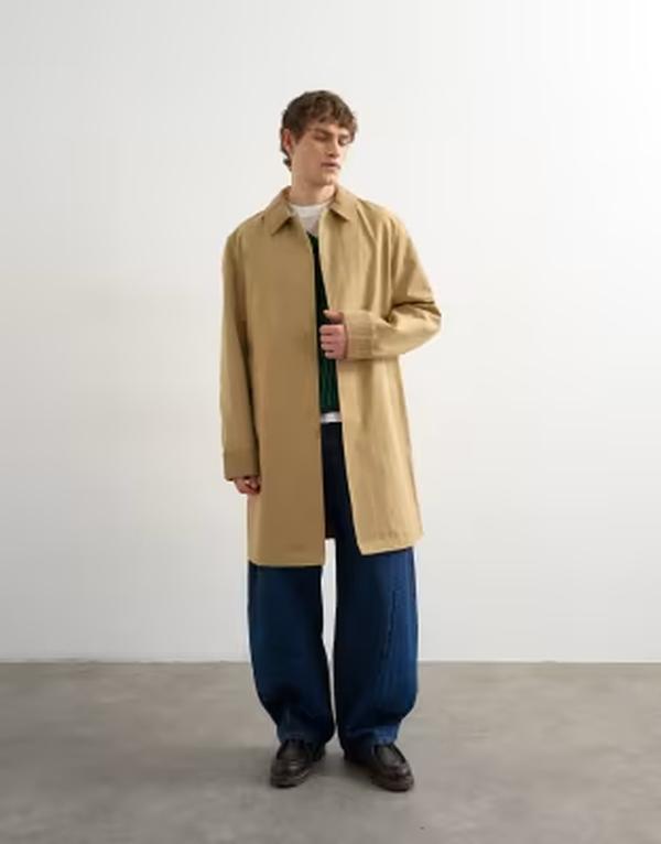 トップマン メンズ アウター ジャケット・ブルゾン コーデュロイ コート Topman corduroy collarain coat in camel キャメル