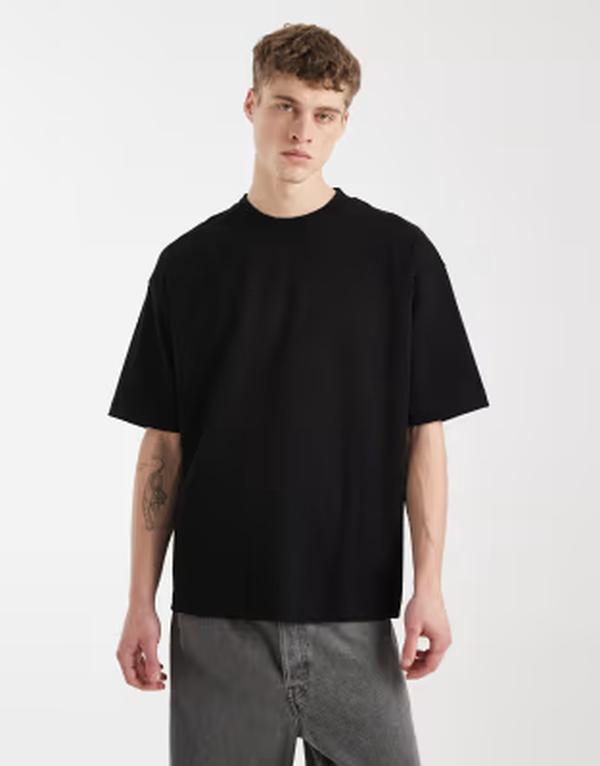 エイソス メンズ トップス Tシャツ ASOS DESIGN super heavyweight oversized t-shirt Black ブラック