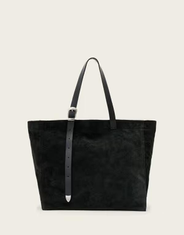 オールセインツ メンズ バッグ スエード レザー AllSaints Haven leather suede tote Black ブラック