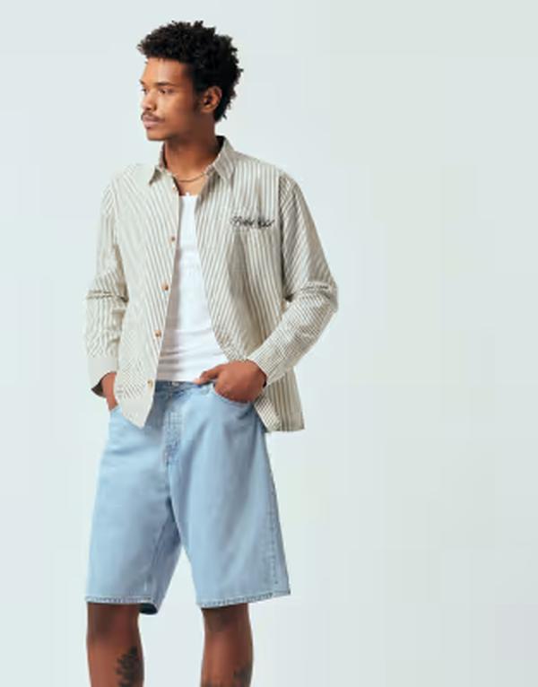 ジャック アンド ジョーンズ メンズ ボトムス ハーフパンツ・ショーツ ショートパンツ デニム Jack & Jones Jack & Jone Alex baggy denim shorts in light BLUE 738 ブルー