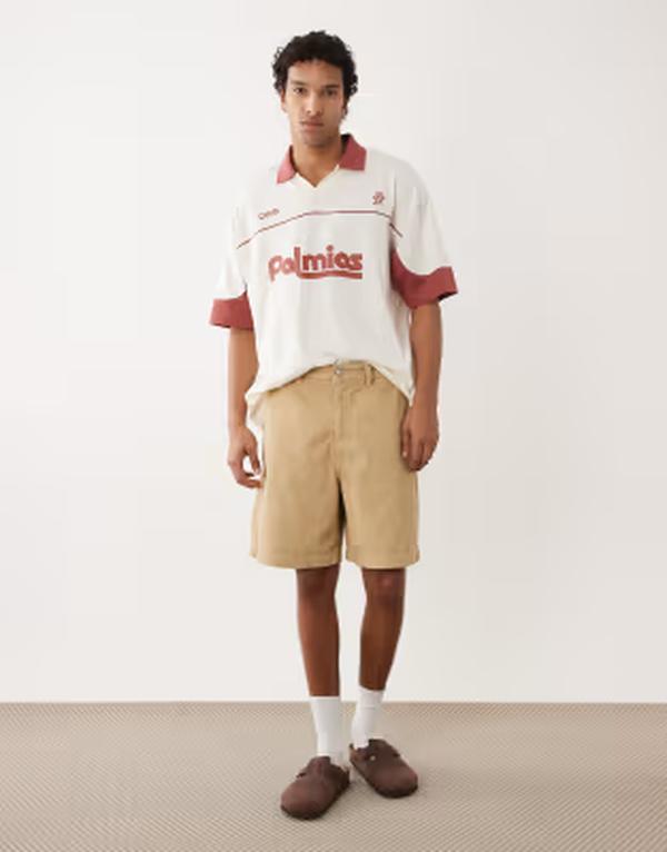エイソス メンズ ボトムス ハーフパンツ・ショーツ コーデュロイ ASOS DESIGN corduroy jorts BEIGE ベージュ