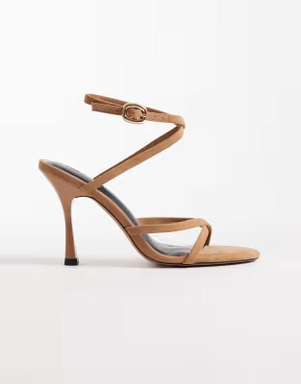 エイソス レディース シューズ サンダル スエード ヒール ASOS DESIGNikki cross over detail barley there higheel sandalsand suedette Sand サンド