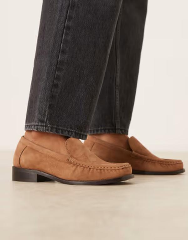 エイソス レディース シューズ スリッポン・ローファー スエードクロス ASOS DESIGN Marcel premium suede clean loafers インチ tan Suede タン