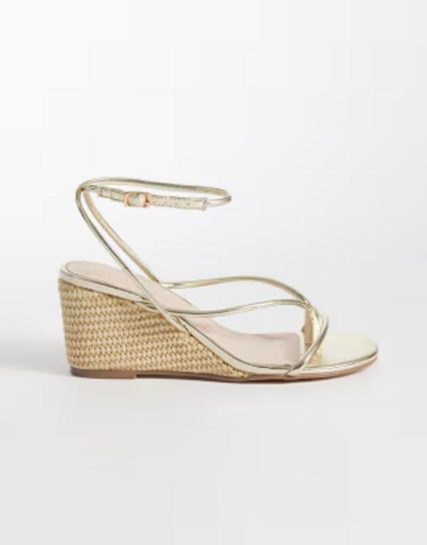 ロンドンレベル レディース シューズ サンダル ヒール London Rebel Mary Wedge heeled srappy sandals Gold ゴールド