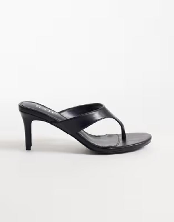 レイド レディース シューズ サンダル ヒール RAID Mystia flip flop heeled sandals Black ブラック
