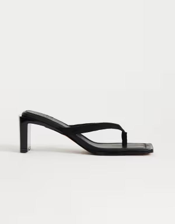 トップショップ レディース シューズ サンダル ヒール Topshop Sadie toe thong heels Black ブラック