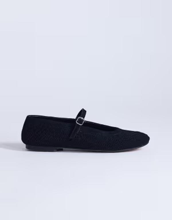 トップショップ レディース シューズ パンプスエード Topshop Bonnie real suede woven ballet flats Black ブラック|ReVida 店