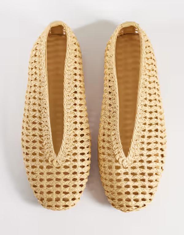 エイソス レディース シューズ パンプス ASOS DESIGN Lioness woven ballet flats inatural NATURAL WEAVE