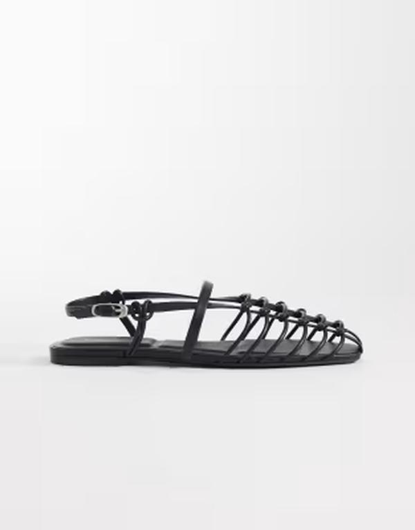 カルバンクライン レディース シューズ パンプス レザー ジーンズ Calvin Klein Jeanstrappy leather ballet flats Black ブラック