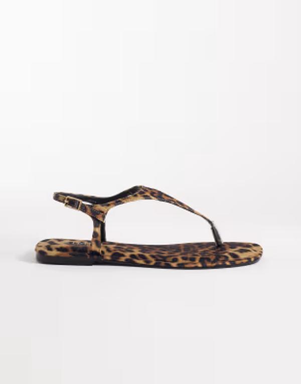 シミ レディース シューズ サンダル SIMMI Shoesimmi London Perry flip flop sandals in leopard satin アニマル|ReVida 店