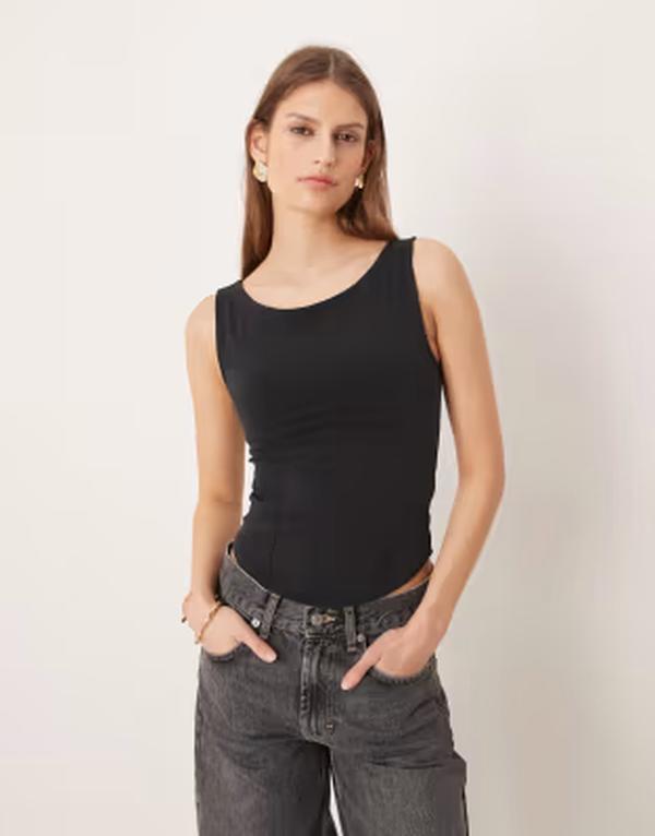 フリーピープル レディース トップス タンクトップ Free People iconic tank Black ブラック｜ReVida 店