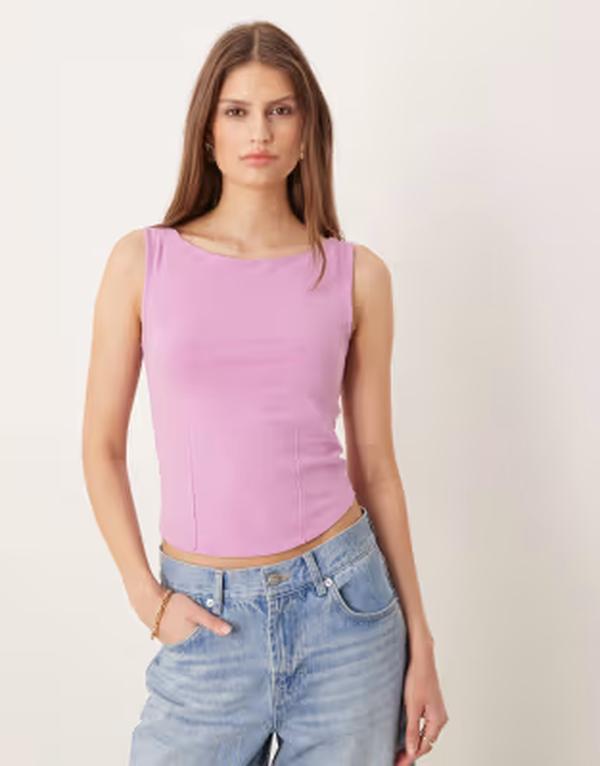 フリーピープル レディース トップス 貯蔵タンクいの一番 Free People iconic tank インチ lilac BUBBLE TEA 紫はしどい タンクトップ-レディースファッション-トップス