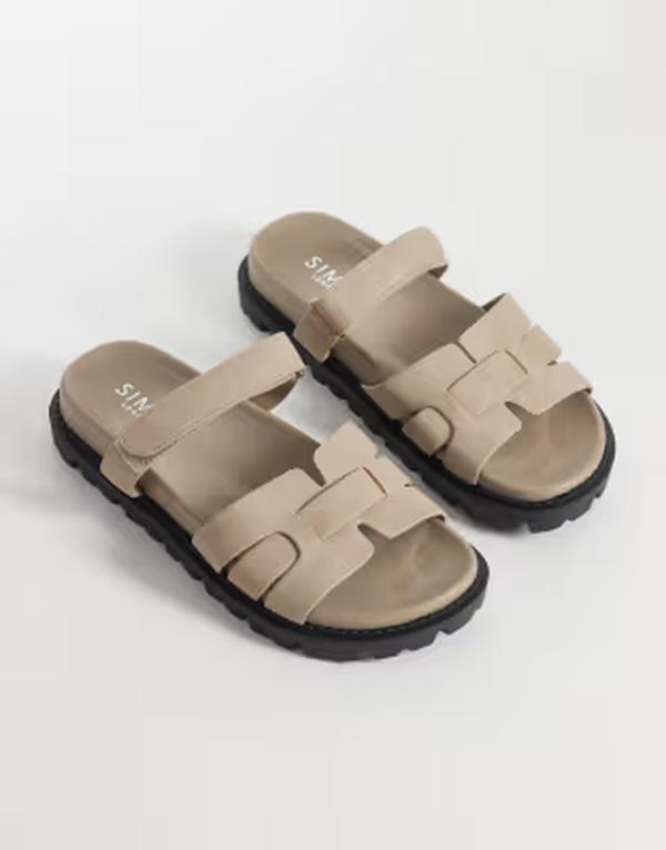 シミ レディース シューズ サンダル SIMMI ShoesIMMI London Adelle chunky sandal slides BEIGE FAUX NUBUCK ベージュ|ReVida 店