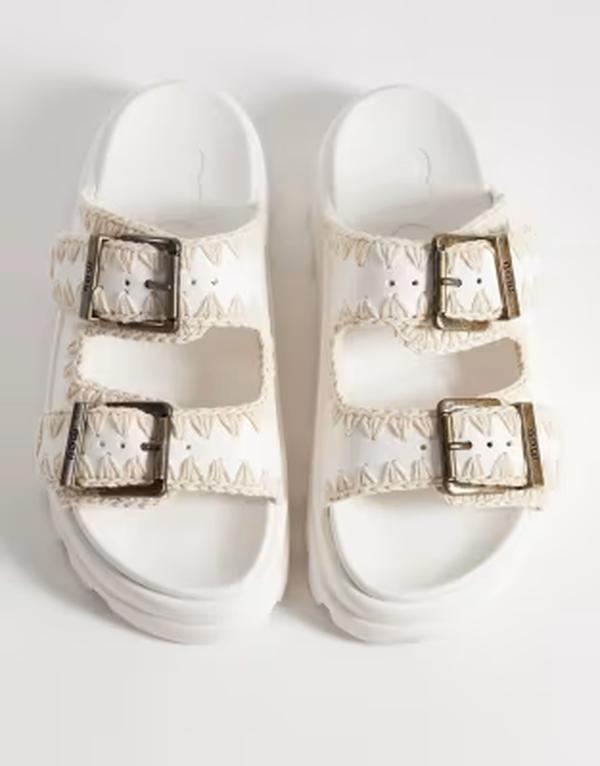 モウ レディース シューズ サンダル Mou EVA two buckle sandals WHITE ホワイト