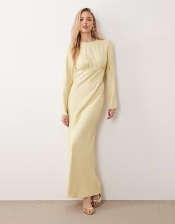 エイソス レディース トップス 衣装 マキシ ASOS DESIGN bias cut bust detailing maxi dress インチ buttermilk レディースファッション-ワンピース