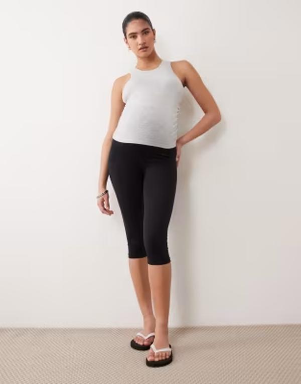 ママライシアス レディース ボトムス レギンス キャップ マタニティ Mama.licious Mamalicious Maternity capri leggings Black ブラック