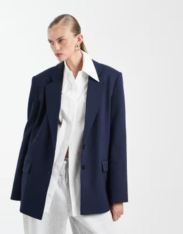 エイソス レディース アウター 上衣・上衣 スポーツジャケット ASOS DESIGN tailored oversized blazer navy 米国海軍