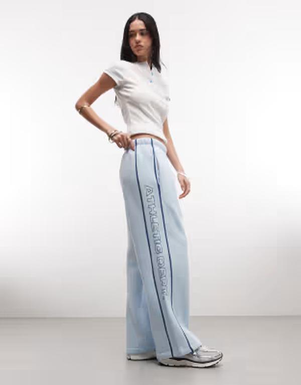コルージョン レディース ボトムス カジュアルパンツ ワイドレッグ スウェットパンツ COLLUSION baggy wide leg sweatpants Baby blue ブルー｜ReVida 店