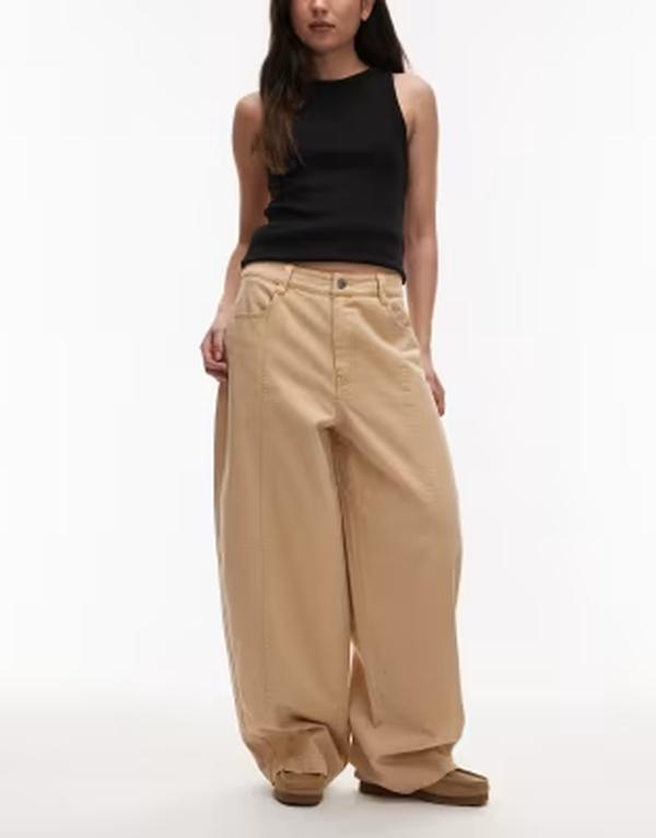 エイソス レディース ボトムス カジュアルパンツ ASOS DESIGN barrel pants in toffee