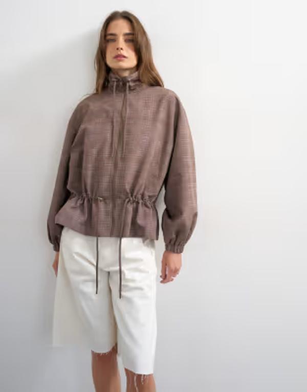 トップショップ レディース アウター ジャケット・ブルゾン スタンドネック ナイロン Topshop funnel neck nylon plaid anorak in multi マルチカラー