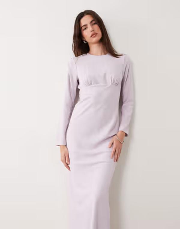 エイソス レディース トップス 衣装 ASOS DESIGN bust detailing bias cut midaxi dress インチ lilac 紫はしどい レディースファッション-ワンピース