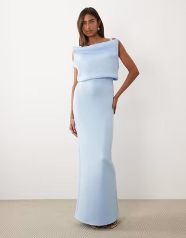 エイソス レディース トップス ワンピースキューバ マキシ ASOS DESIGN structured cami maxi dress in light blue scuba-style fabric Light Blue ブルー