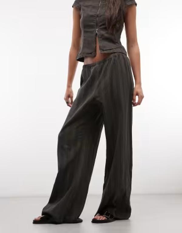 ウィークデイ レディース ボトムス カジュアルパンツ コットン Weekday pull on cotton pants in dark gray グレー|ReVida 店
