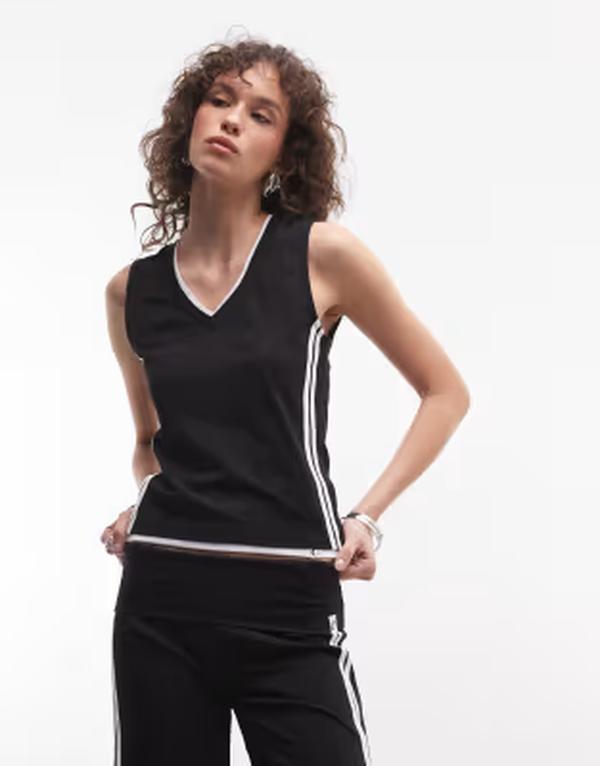 コルージョン レディース トップス より良い COLLUSION fitted T-neck tank - part of a set Black 黒いこと