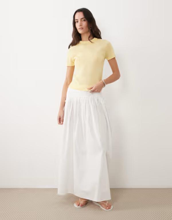 エイソス レディース トップス Tシャツ シアー ニット ASOS DESIGN knit sheer T-shirt in buttermilk yellow イエロー
