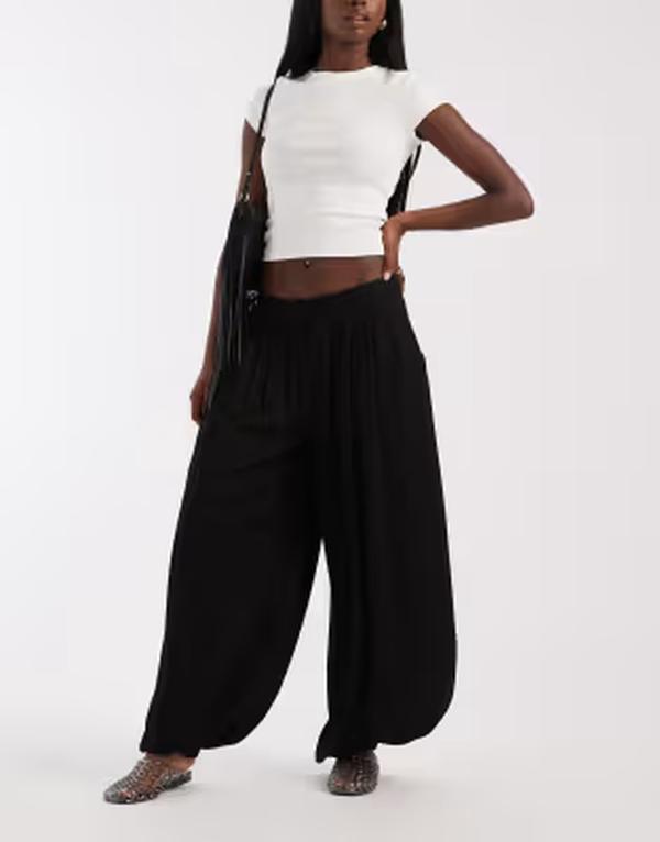 エイソス レディース ボトムス カジュアルパンツ ASOS DESIGN tailored soft balloon pants Black ブラック