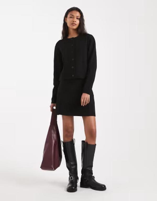 エイソス レディース 下つ方スコート ミニ ASOS DESIGN micro mini skirt - part of a set Black 黒いこと ボトムス-スカート
