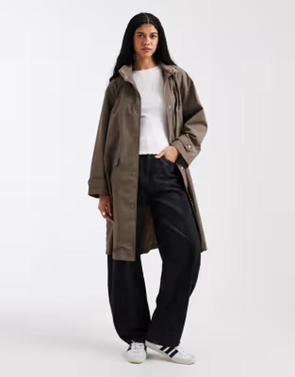 エイソス レディース アウター ジャケット・ブルゾン コート ASOS DESIGN showeresistant chuck on coat in mushroom