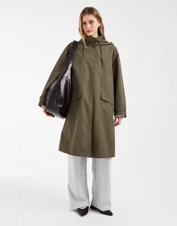 エイソス レディース アウター ジャケット・ブルゾン コート ASOS DESIGN rain resistanthrow on coat Khaki カーキ