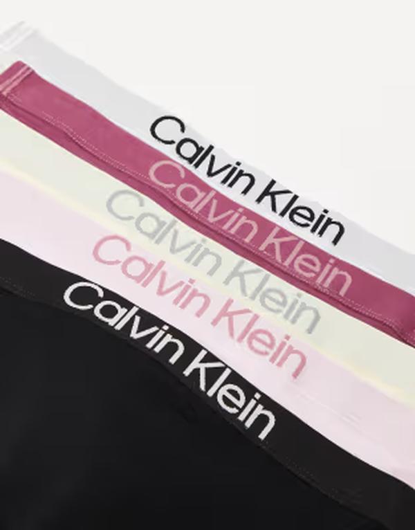 カルバンクライン レディース アンダーお召しもの ブリーフズボン下 綿織物 Calvin Klein Extra Soft Cotton 5-pack thongs/pink/yellow Black/Craddle Pink 黒いこと
