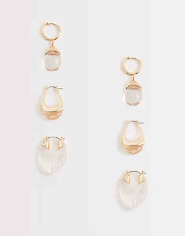 アルド レディース アクセサリー ピアス・イヤリング ALDO cleargllo 3 pack drop earrings and clear acetate CLEAR ゴールド