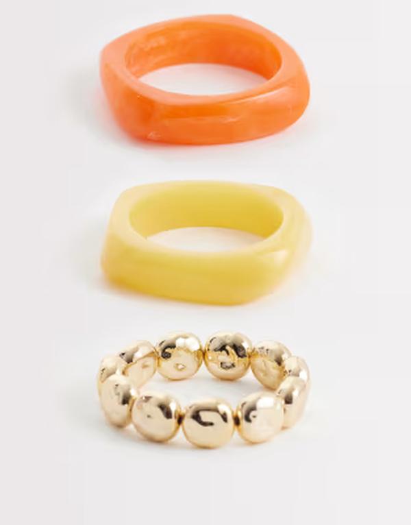 アルド レディース アクセサリー ブレスレット・バングル・アンクレット ALDO sunvibes layering bangles in orange yellow and gold tone ORANGE オレンジ