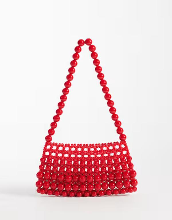 エイソス レディース バッグ ASOS DESIGN beaded clutch purse RED レッド