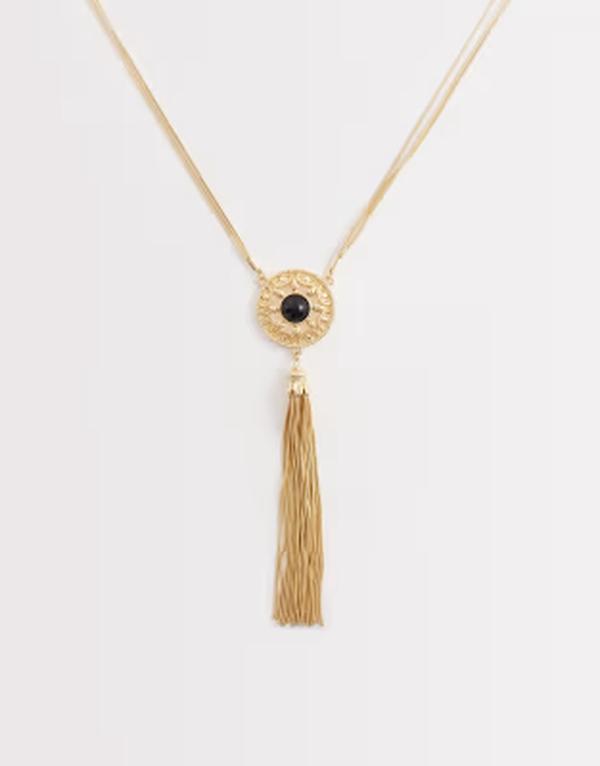 リクレイム ヴィンテージ レディース アクセサリー ネックレス・チョーカー・ペンダントトップ レース Reclaimed Vintage tasselongline pendant necklace tone Gold ゴールド