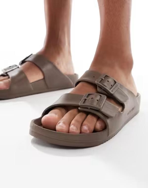 ジャック アンド ジョーンズ メンズ シューズ サンダル Jack & Jones double strap sandals Carafe ブラウン