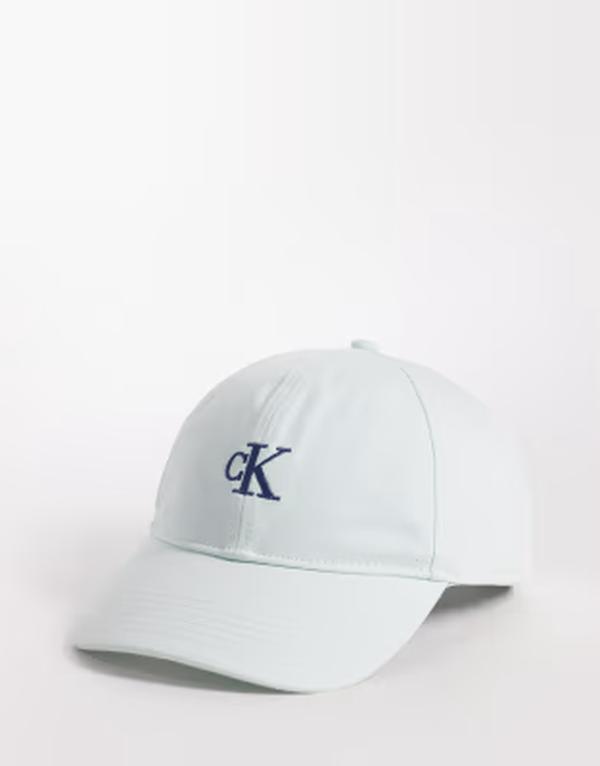 カルバンクライン レディース 付属物 鳥打ち帽 刺しゅう 旗がしら ロゴタイプ デニム Calvin Klein Jeans embroidered monologo baseball cap Whispering Blue w/ C 青碧