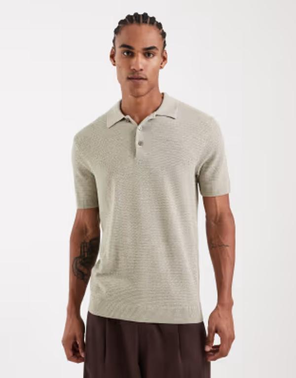 ジャック アンド ジョーンズ メンズ トップス ポロシャツ ニット Jack & Jones Premium knit polo shirt in light Mermaid グリーン 13,110円