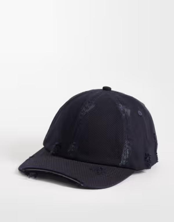 平日 レディース 付属物 鳥打ち帽 旗がしら Weekday distressed cap インチ washed Black 黒いこと