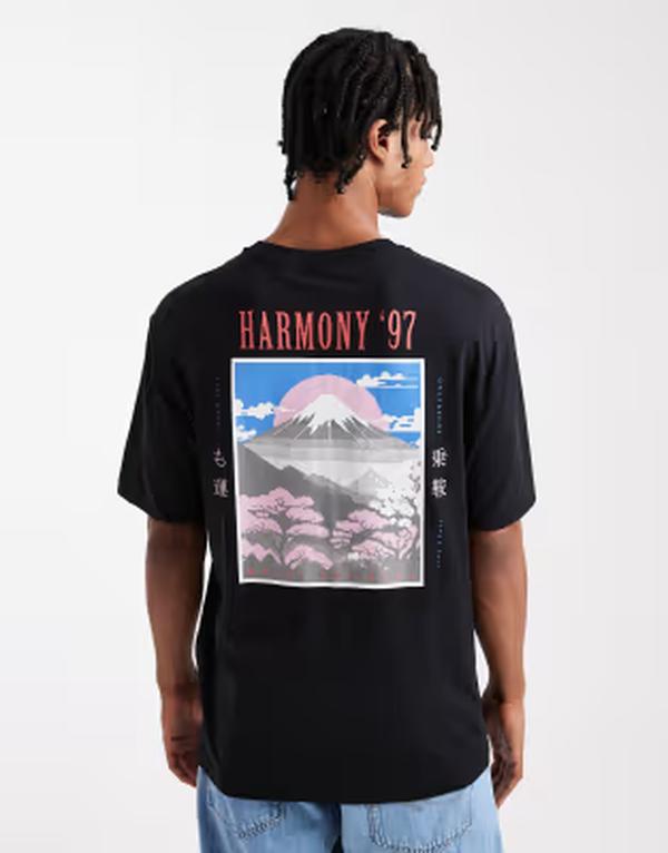 オンリーアンドサンズ メンズ トップス Tシャツ リラックスフィット プリント ONLY \u0026 SONS relaxed fit-shirt witharmony 97 back print Black ブラック