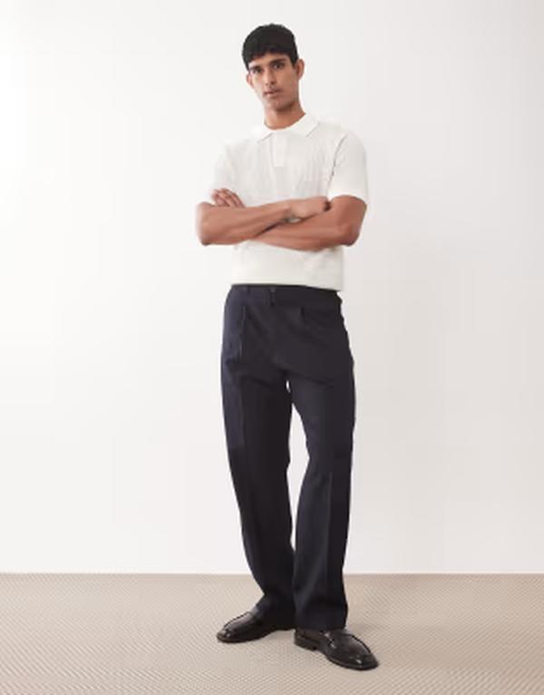 セレクティッド メンズ ボトムス カジュアルパンツ Selected loose pants Navy Blazer ネイビー