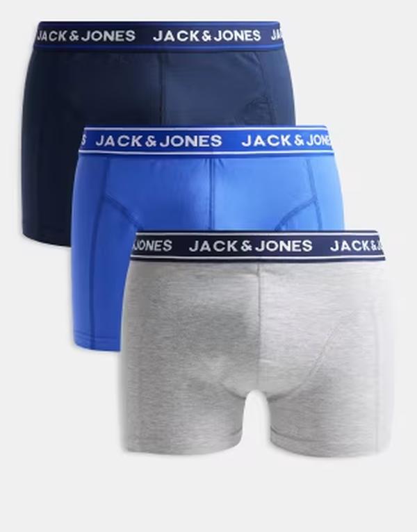 万力 アンド ジョーンズ メンズ アンダー御召しもの さる股引き Jack \u0026 Jones 3 pack trunks mix Dazzling Blue 青碧