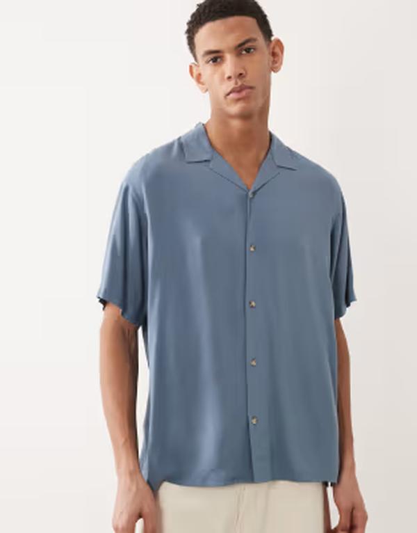 ジャック アンド ジョーンズ メンズ トップス シャツ Jack & Joneshort sleeve viscose shirt Blue Mirage ブルー