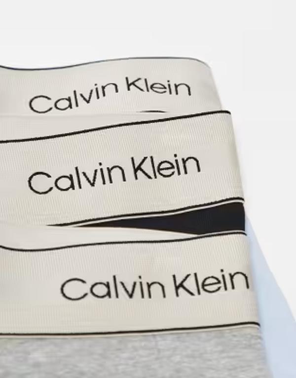 カルバンクライン メンズ アンダー御召しもの さる股引き 綿織物 Calvin Klein Heritage Cotton 3 pack boxer briefs/gray/blue Black/Heather Gray/Blue 黒いこと
