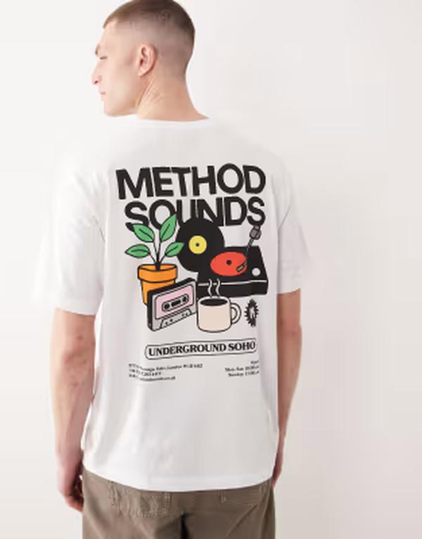 オンリーアンドサンズ メンズ トップス Tシャツ オーバーサイズフィット プリント ONLY \u0026 SONS oversized fit-shirt with vinyl back print Bright White ホワイト